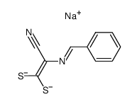 monosodium mono(2-(benzylideneamino)-2-cyanoethene-1,1-bis(thiolate))结构式