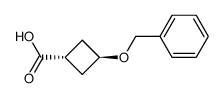 trans-3-phenylmethoxy-1-cyclobutanecarboxylic acid结构式