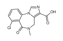 7-chloro-5,6-dihydro-5-methyl-6-oxo-4H-imidazo[1,5-a][1,4]benzodiazepine-3-carboxylic acid结构式