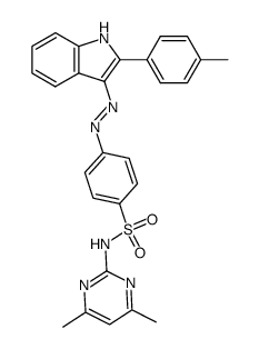 N-(4,6-Dimethyl-pyrimidin-2-yl)-4-(2-p-tolyl-1H-indol-3-ylazo)-benzenesulfonamide Structure