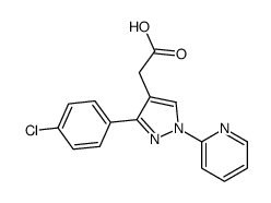 2-[3-(4-chlorophenyl)-1-pyridin-2-ylpyrazol-4-yl]acetic acid Structure