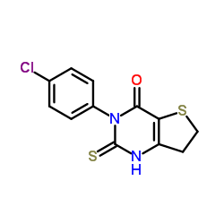 3-(4-Chlorophenyl)-2-sulfanyl-6,7-dihydrothieno[3,2-d]pyrimidin-4(3H)-one结构式