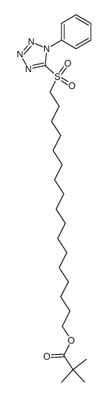 2,2-dimethylpropionic acid 17-(1-phenyl-1H-tetrazol-5-sulfonyl)heptadecyl ester结构式