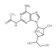 9H-Purine,2-acetamido-6-amino-9-b-D-galactofuranosyl- (7CI)结构式