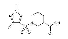 3-Piperidinecarboxylic acid, 1-[(1,3-dimethyl-1H-pyrazol-4-yl)sulfonyl] Structure