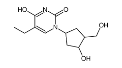 5-ethyl-1-[3-hydroxy-4-(hydroxymethyl)cyclopentyl]pyrimidine-2,4-dione结构式