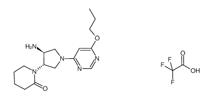 1-((3S,4S)-4-amino-1-(6-propoxypyrimidin-4-yl)pyrrolidin-3-yl)piperidin-2-one trifluoroacetate结构式