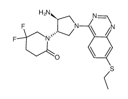 1-((3S,4S)-4-amino-1-(7-(ethylthio)quinazolin-4-yl)pyrrolidin-3-yl)-5,5-difluoropiperidin-2-one Structure