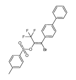 (Z)-1-bromo-3,3,3-trifluoro-1-(biphenyl-4-yl)-2-tosyloxypropene结构式