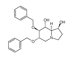(1S,6S,7S,8R,8aS)-6,7-bis(benzyloxy)-octahydroindolizine-1,8-diol结构式