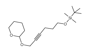 tert-butyldimethyl((6-((tetrahydro-2H-pyran-2-yl)oxy)hex-4-yn-1-yl)oxy)silane结构式