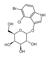 5-溴-4-氯-3-吲哚基 α-D-吡喃半乳糖苷结构式