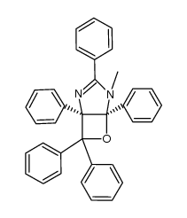 (1R,5S)-4-methyl-1,3,5,7,7-pentaphenyl-6-oxa-2,4-diazabicyclo[3.2.0]hept-2-ene结构式