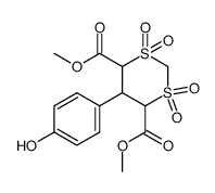 5-(p-Hydroxyphenyl)-4,6-bis(methoxycarbonyl)-1,3-dithiane 1,1,3,3-tetroxide Structure
