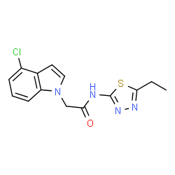 2-(4-chloro-1H-indol-1-yl)-N-[(2E)-5-ethyl-1,3,4-thiadiazol-2(3H)-ylidene]acetamide Structure