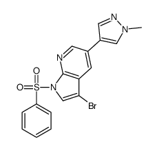 1H-Pyrrolo[2,3-b]pyridine, 3-bromo-5-(1-Methyl-1H-pyrazol-4-yl)-1-(phenylsulfonyl)- structure