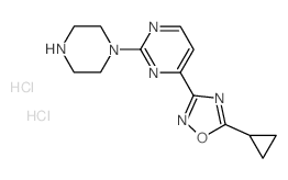 4-(5-Cyclopropyl-1,2,4-oxadiazol-3-yl)-2-piperazin-1-ylpyrimidine dihydrochloride结构式