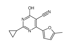 2-cyclopropyl-4-hydroxy-6-(5-methylfuran-2-yl)-pyrimidine-5-carbonitrile Structure