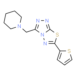 3-(piperidin-1-ylmethyl)-6-(thiophen-2-yl)[1,2,4]triazolo[3,4-b][1,3,4]thiadiazole结构式