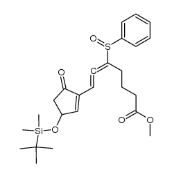 methyl 7-(3-((tert-butyldimethylsilyl)oxy)-5-oxocyclopent-1-en-1-yl)-5-(phenylsulfinyl)hepta-5,6-dienoate Structure