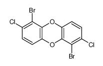 1,6-dibromo-2,7-dichlorodibenzo-p-dioxin Structure