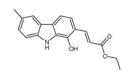 ethyl (E)-β-(1-hydroxy-6-methyl-9H-carbazol-2-yl)acrylate结构式