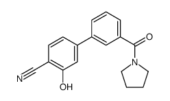 2-hydroxy-4-[3-(pyrrolidine-1-carbonyl)phenyl]benzonitrile Structure
