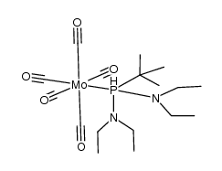 bis(diethylamino)-t-butylphosphine(pentacarbonyl)molybdenum(0)结构式