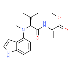 (S)-2-(2-((1H-吲哚-4-基)(甲基)氨基)-3-甲基丁酰氨基)丙烯酸结构式