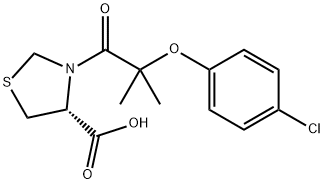 (4R)-3-[2-(4-chlorophenoxy)-2-methylpropanoyl]-1,3-thiazolidine-4-carboxylic acid图片