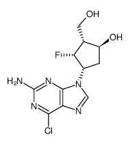 (1R-(1α,2α,3α,5β))-3-((2-amino-6-chloro-9H-puyrin-9-yl)amino)-2-fluoro-5-hydroxycyclopentanemethanol结构式