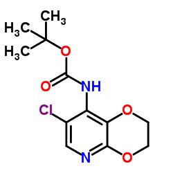 2-Methyl-2-propanyl (7-chloro-2,3-dihydro[1,4]dioxino[2,3-b]pyridin-8-yl)carbamate结构式