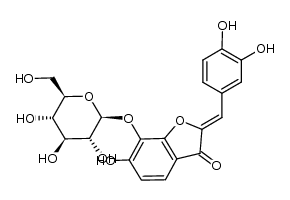 (Z)-7-O-β-D-glucopyranosyl-6,7,3',4'-tetrahydroxyaurone结构式