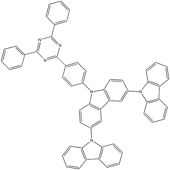 9'-[4-(4,6-二苯基-1,3,5-三嗪-2-基)苯基] -9,3'：6',9''-ter-9H-咔唑结构式