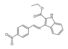 ethyl 3-[(4-nitrophenyl)methylideneamino]-1H-indole-2-carboxylate结构式