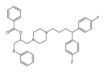 [1-[4-[4,4-bis(4-fluorophenyl)butyl]piperazin-1-yl]-3-phenylsulfanylpropan-2-yl] benzoate Structure