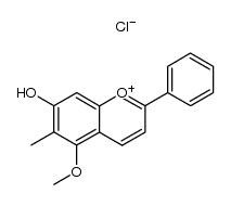 7-hydroxy-5-methoxy-6-methyl-2-phenyl-chromenylium, chloride Structure