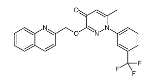 6-甲基-3-(喹啉-2-基甲氧基)-1-(3-(三氟甲基)苯基)吡嗪-4(1H)-酮结构式