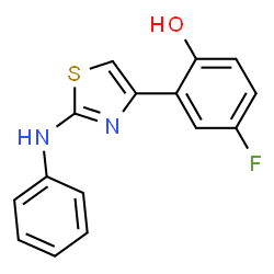 2-(2-Aanilino-4-thiazolyl)-4-fluorophenol结构式