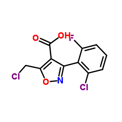 3-(2-Chloro-6-fluorophenyl)-5-(chloromethyl)-1,2-oxazole-4-carboxylic acid结构式