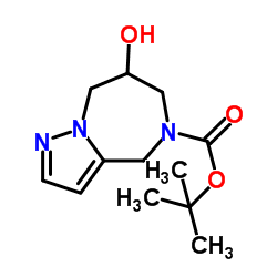 叔-丁基 7-羟基-7,8-二氢-4H-吡唑并[1,5-a][1,4]二氮杂卓-5(6H)-甲酸基酯结构式