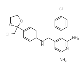 6-[[[4-[2-(chloromethyl)-1,3-dioxolan-2-yl]phenyl]amino]methyl]-5-(4-chlorophenyl)pyrimidine-2,4-diamine structure