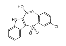 10-chloro-12,12-dioxo-5,7-dihydroindolo[3,2-b][1,5]benzothiazepin-6-one结构式