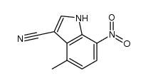 4-甲基-7-硝基-1H-吲哚-3-甲腈结构式