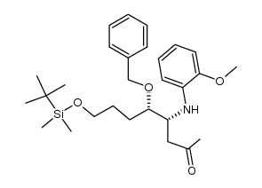 (4R,5S)-5-(benzyloxy)-8-((tert-butyldimethylsilyl)oxy)-4-((2-methoxyphenyl)amino)octan-2-one Structure