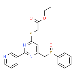 ETHYL 2-([6-[(PHENYLSULFINYL)METHYL]-2-(3-PYRIDINYL)-4-PYRIMIDINYL]SULFANYL)ACETATE结构式