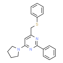 2-Phenyl-4-[(phenylsulfanyl)methyl]-6-(1-pyrrolidinyl)pyrimidine structure