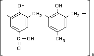 聚[2,6-二(羟甲基)-4-甲基苯酚-co-4-羟基苯甲酸]结构式