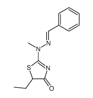 5-Ethyl-2-[1-methyl-2-(phenylmethylene)hydrazino]thiazol-4(5H)-one结构式