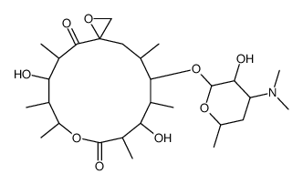 6-[4-(dimethylamino)-3-hydroxy-6-methyloxan-2-yl]oxy-8,14-dihydroxy-5,7,9,12,13,15-hexamethyl-1,11-dioxaspiro[2.13]hexadecane-10,16-dione结构式